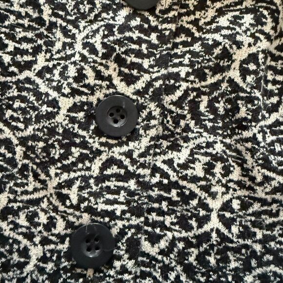 Diane Von Furstenberg Wool Blend Cardigan Neck Bow Beige Black 6 - Picture 8 of 8